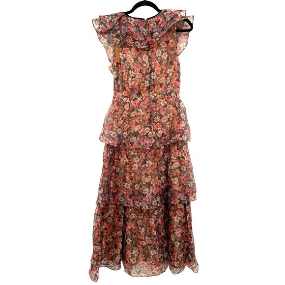 Lost + Wander Floral Tiered Chiffon Maxi Dress Size Small NWT - Picture 8 of 9